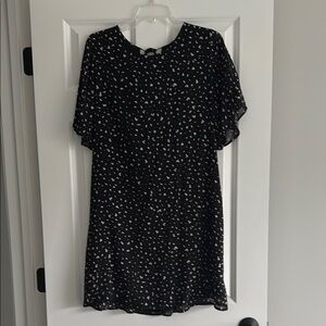 Cloth & Stone Black and White Flutter Sleeve Mini Dress